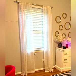 White Sheer Curtain Panel